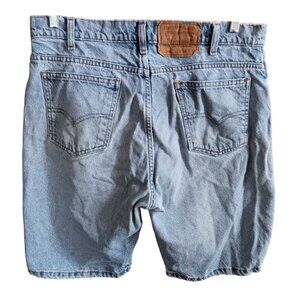 Trashed Vintage Levis 550 Dad Shorts Denim 1990's Orange Tab Distress Fade